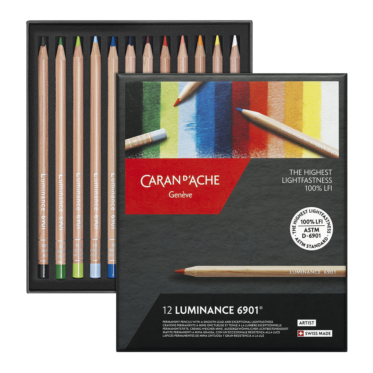 Caran d'Ache Luminance 6901 couleur crayon Raw Umber 10%