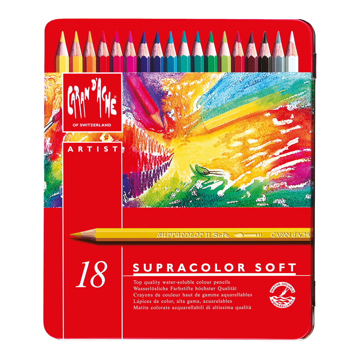 Caran d'Ache Supracolor Soft Aquarelle Coloured Pencils 18 Set