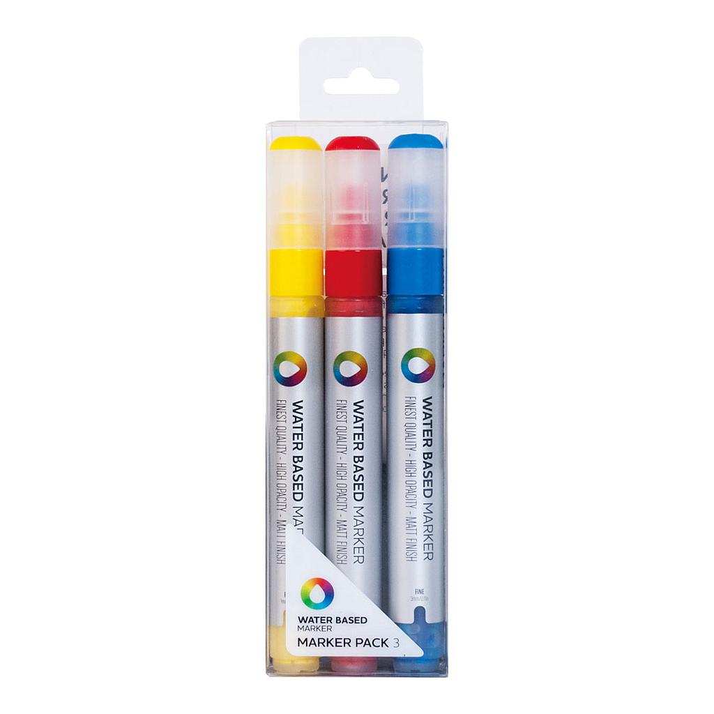 MTN Water Based Markers Fine 3 mm, (YRB) Main 3 Set