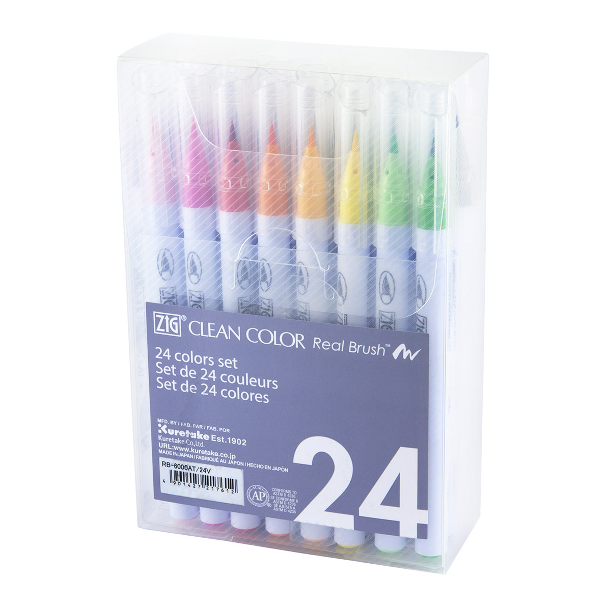 ZIG Kuretake Clean Color Real Brush Pen 24 Set